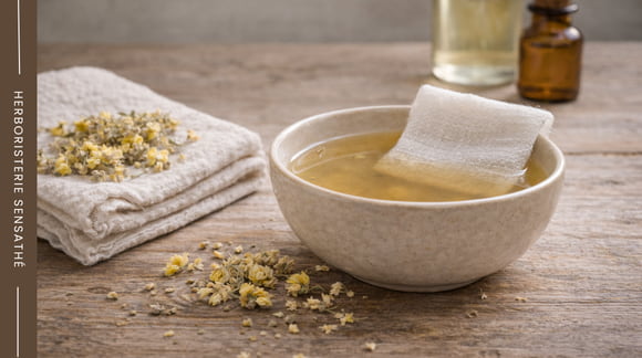 Bouillon-blanc en usage externe en herboristerie pour calmer la peau, les petites plaies, les irritations et les soins locaux - Herboristerie Sensathé
